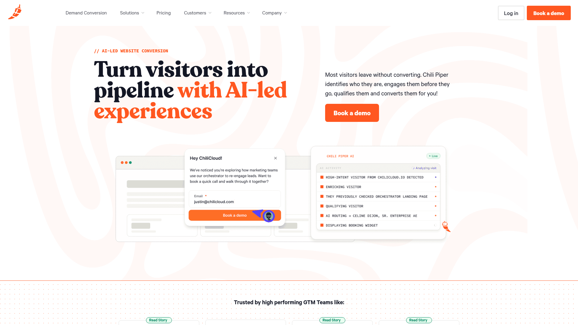 Screenshot of https://www.chilipiper.com
