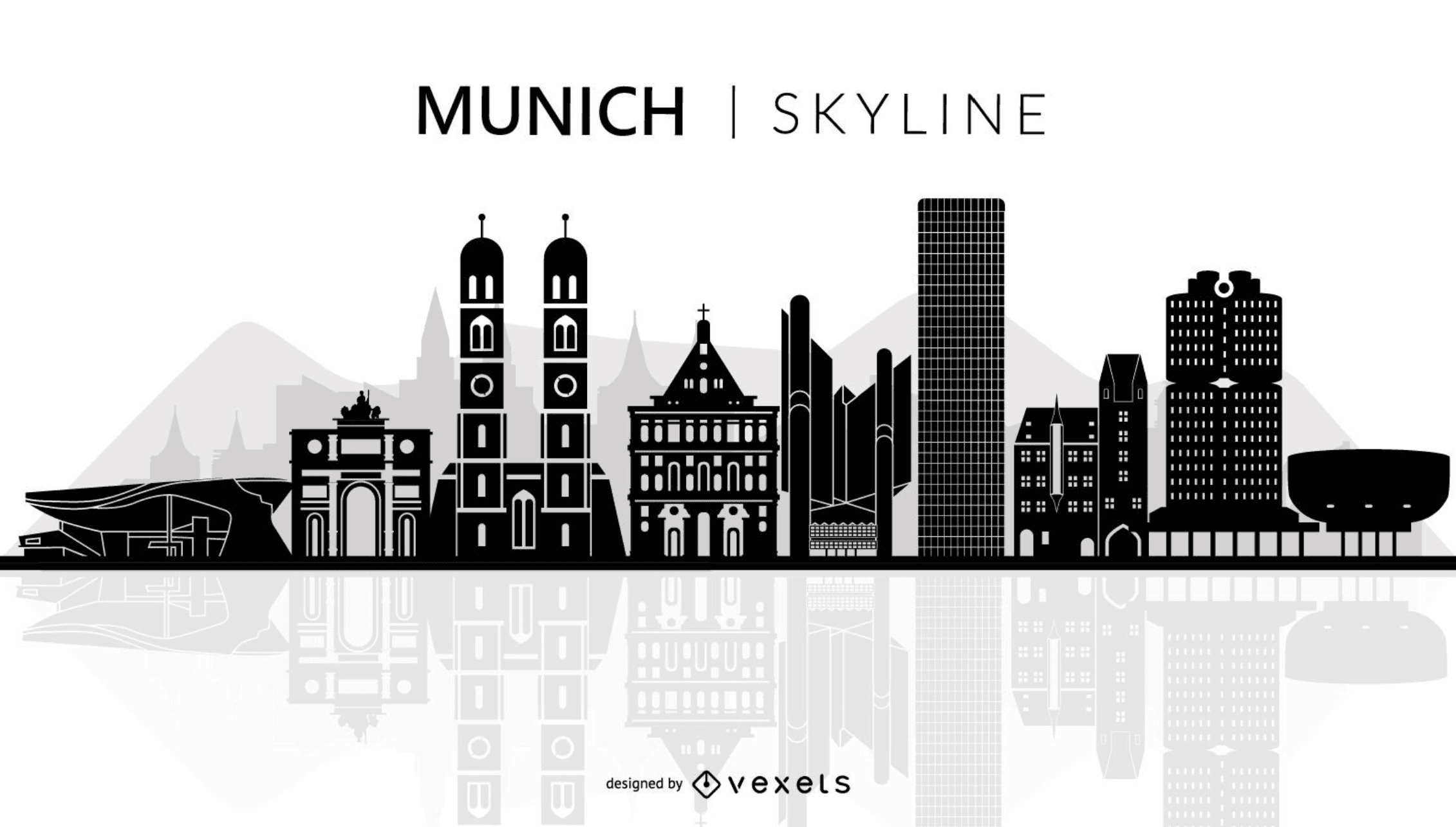 munich skyline silhouette