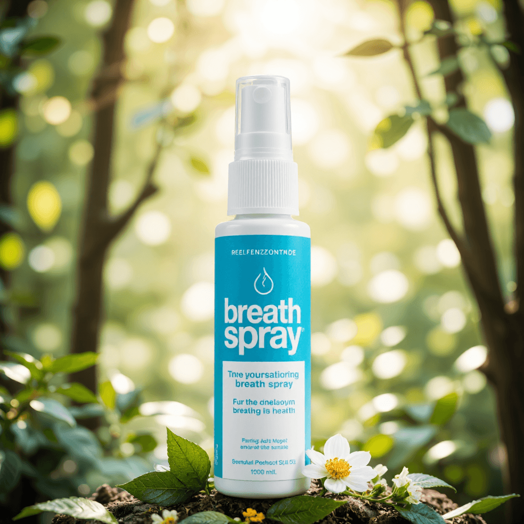 product photography of a bottle of fresh breath spray