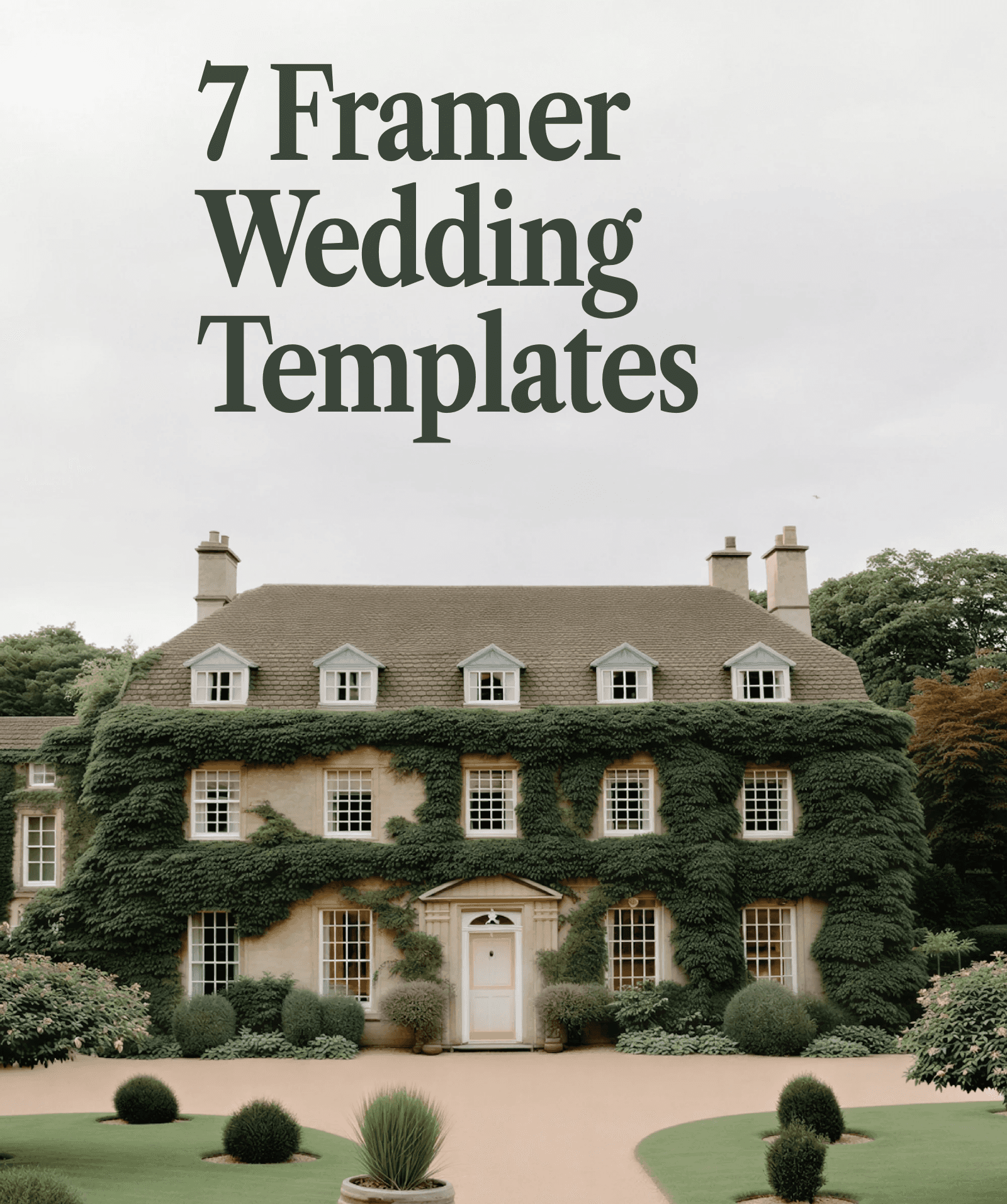 Charming ivy-covered stone manor house with manicured gardens and countryside wedding venue atmosphere