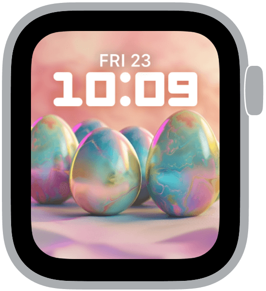 an apple watch face from the easter gradients collection