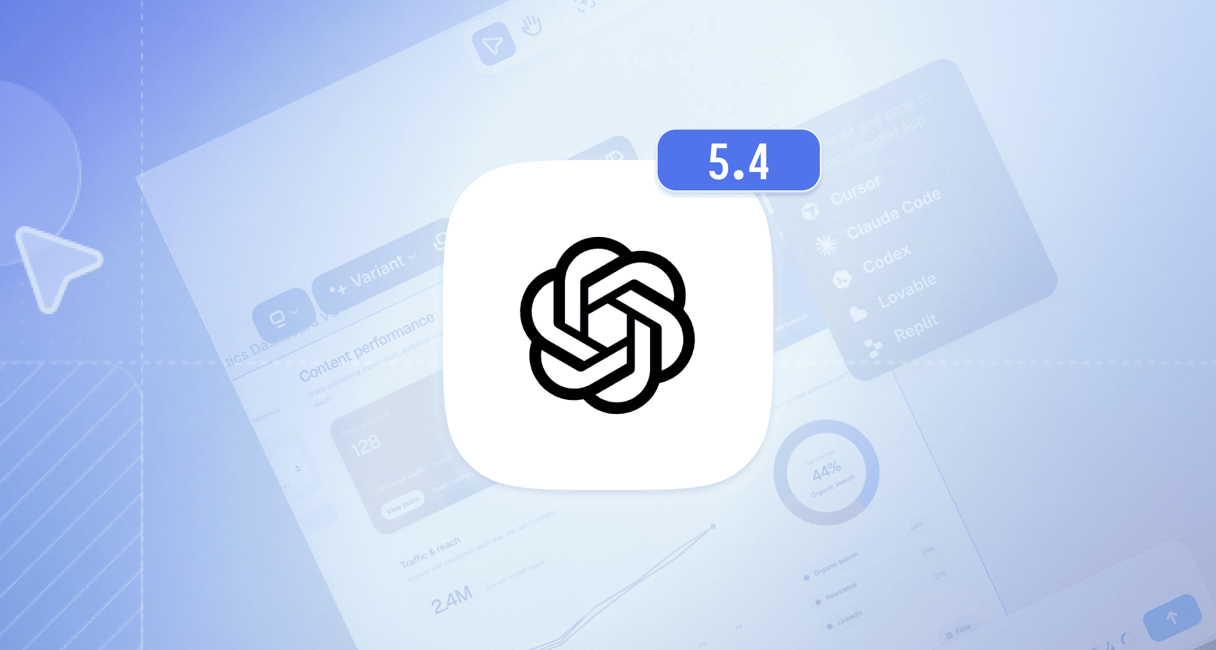 GPT 5.4 focuses on improved UI capabilities with use of images, and trained to avoid weak visual hierarchy.