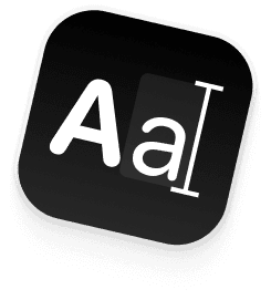 Design featuring a bold uppercase "A" next to a lowercase "a," with a ruler measuring the lowercase letter's height.