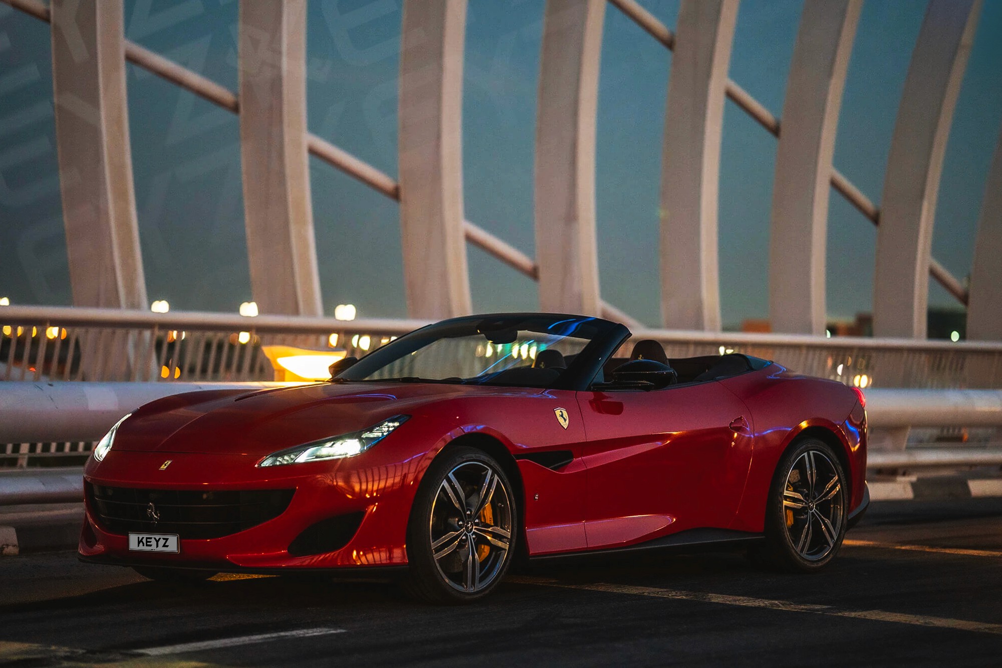 Vue extérieure Ferrari Portofino Rouge – Location Supercar à Dubaï | Keyz Rent