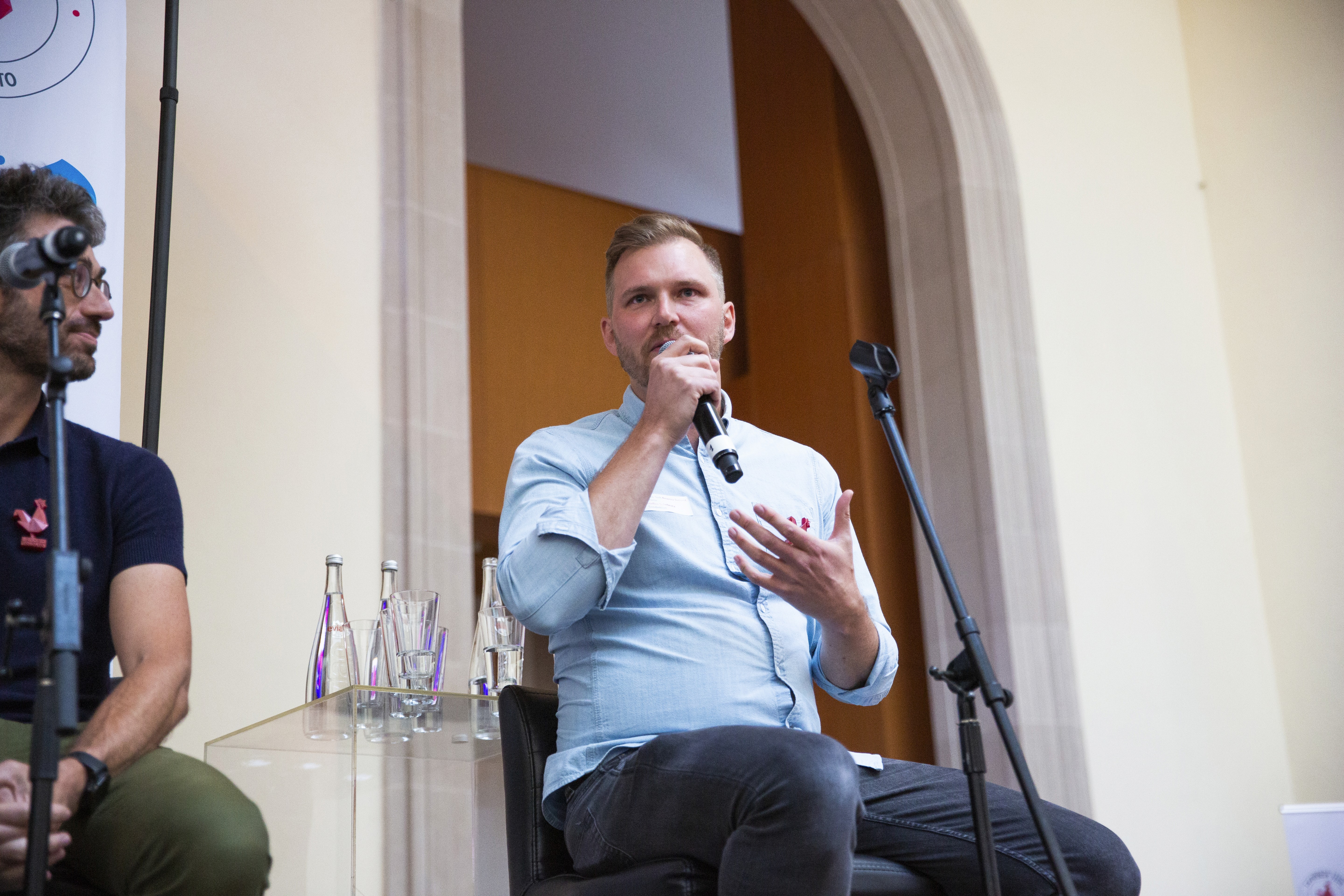 Coach explaining something to an athlete