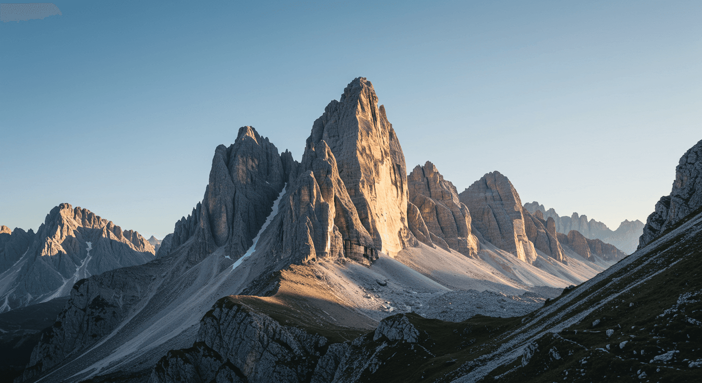 A scenic lanscape of person standing on a mountain
