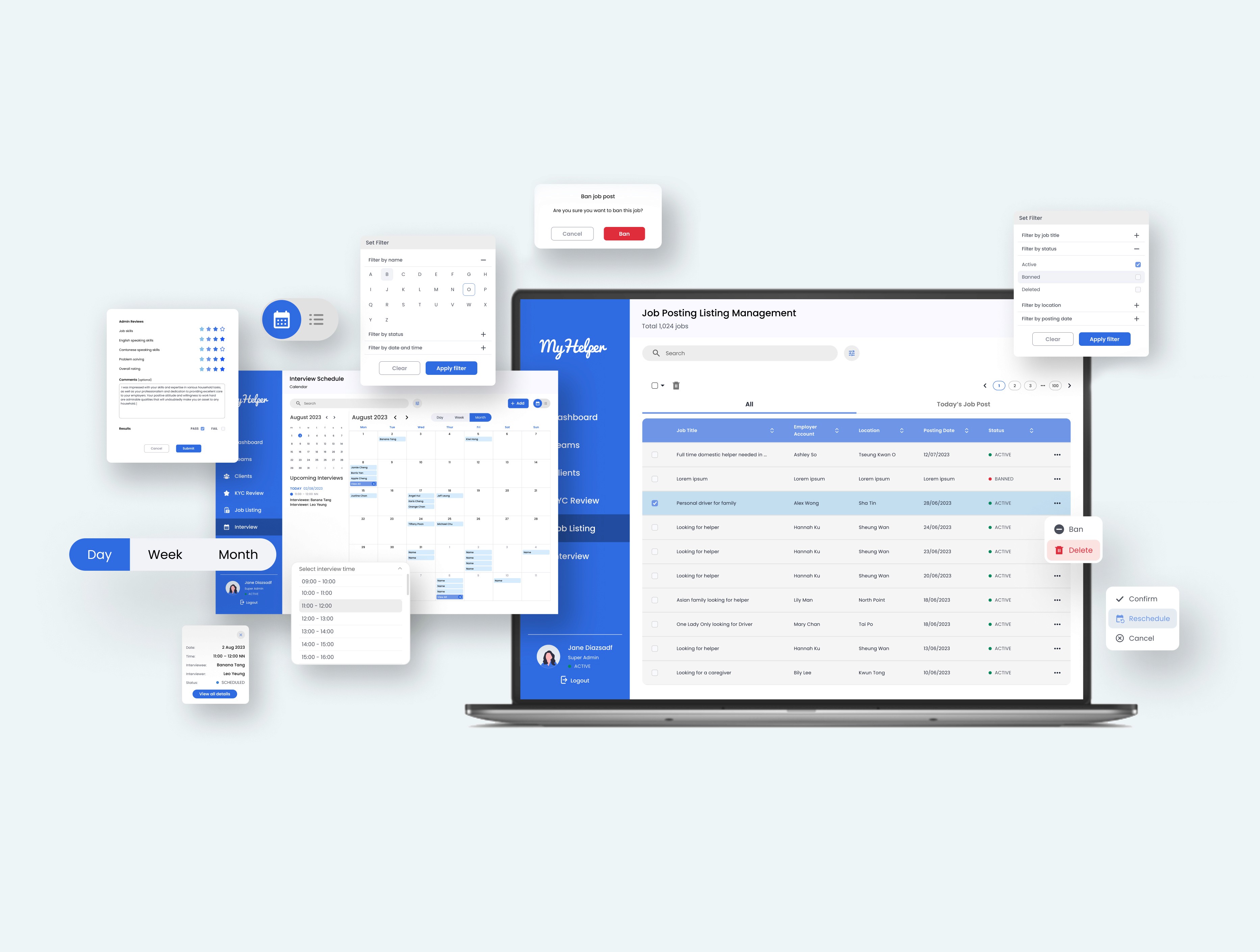 My Helper Internal Dashboard project