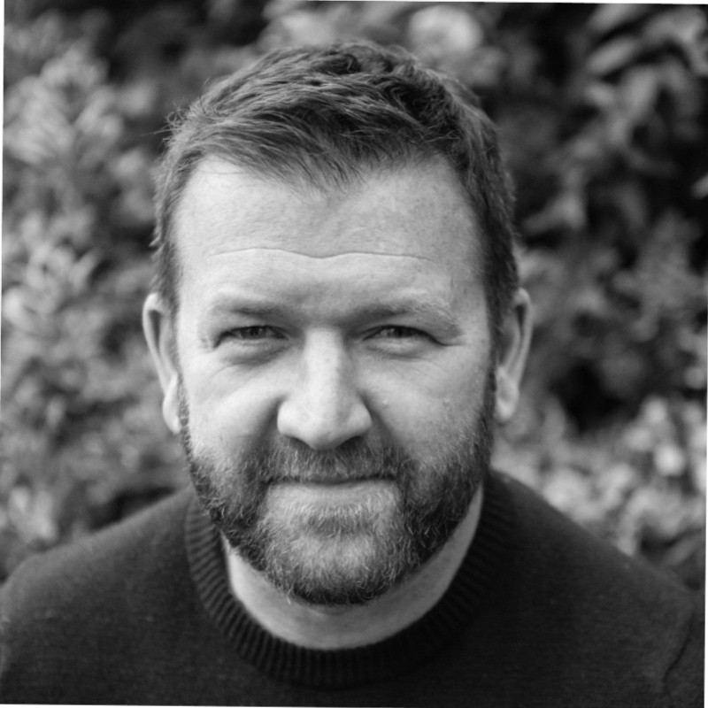 A black and white image of Kevin McDougall