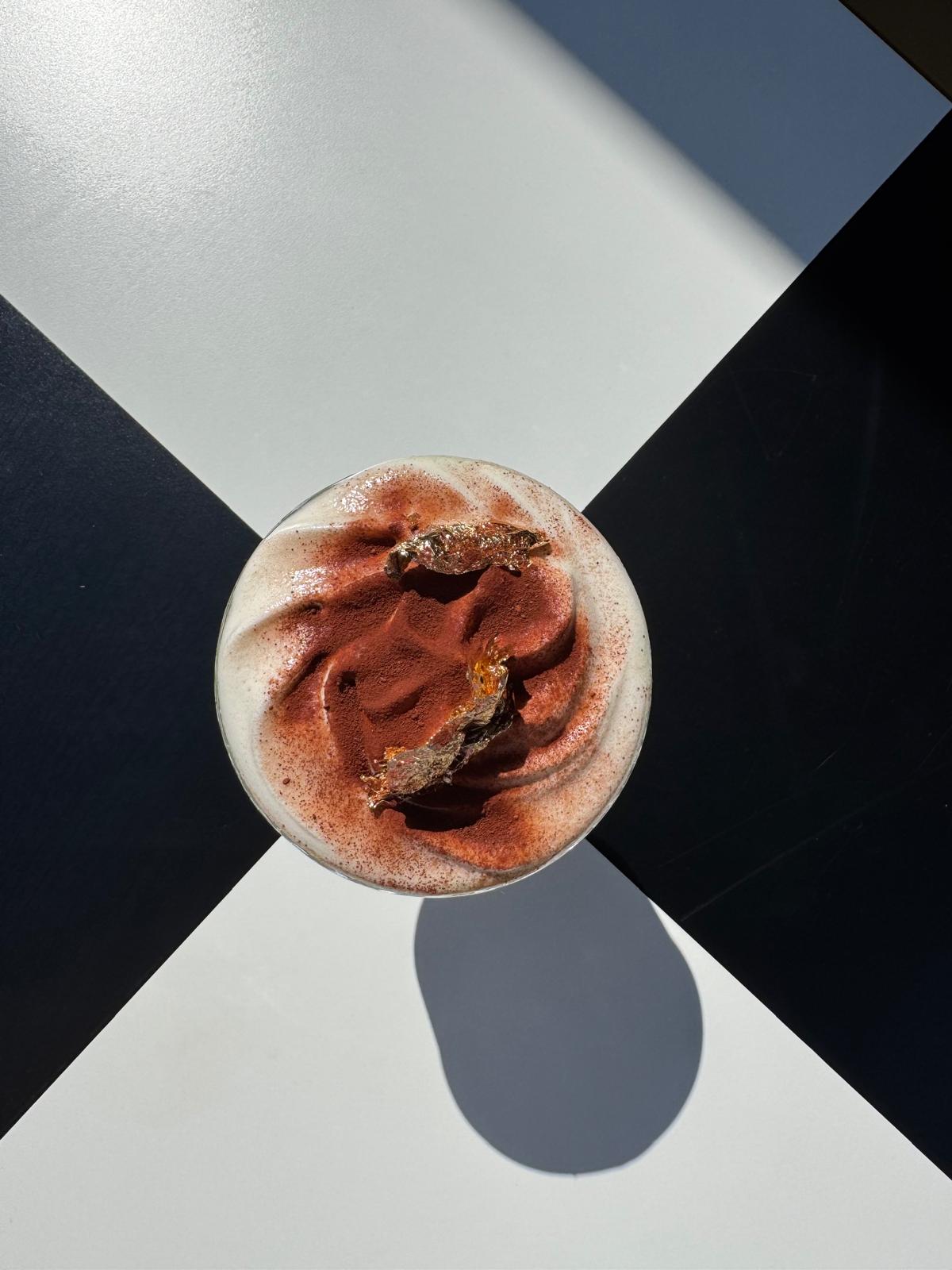 Dubai Chocolate Martini from above