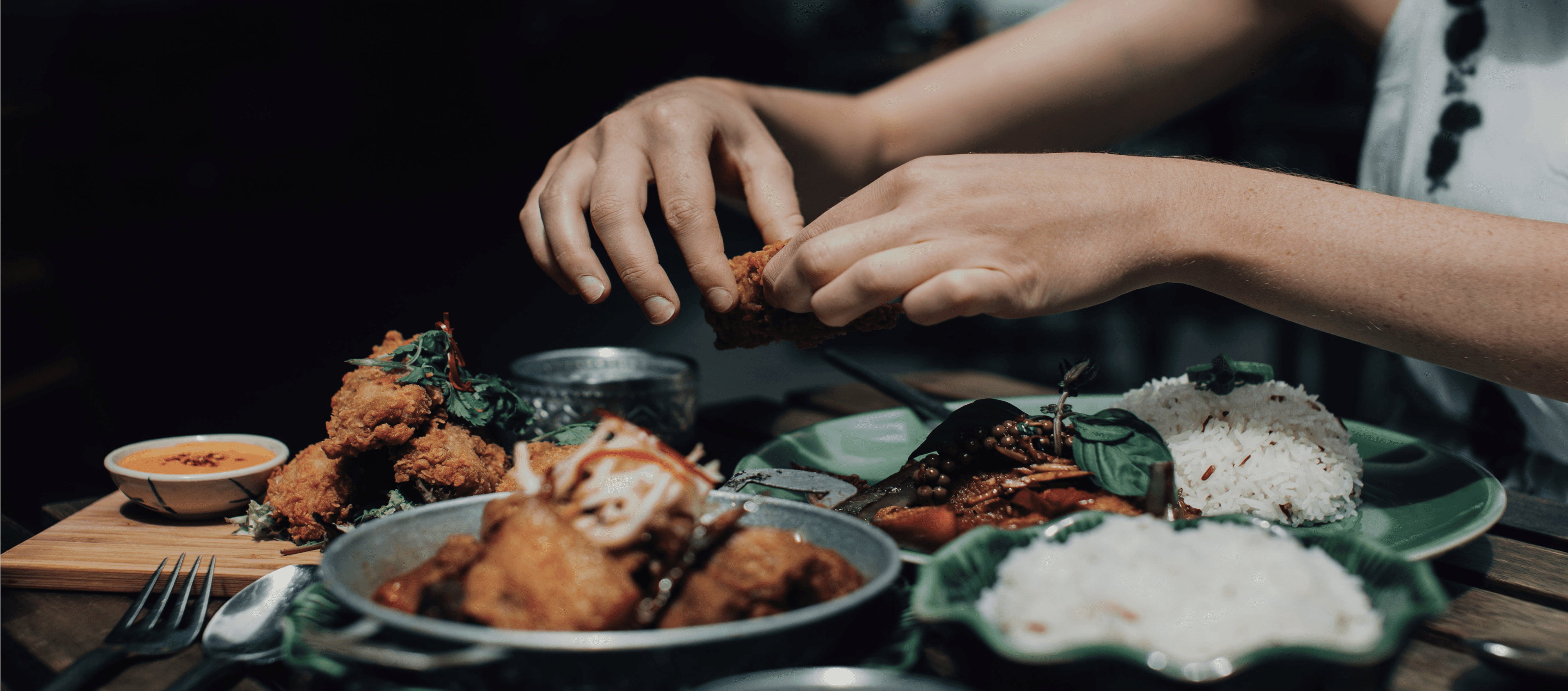 someone is getting ready to eat