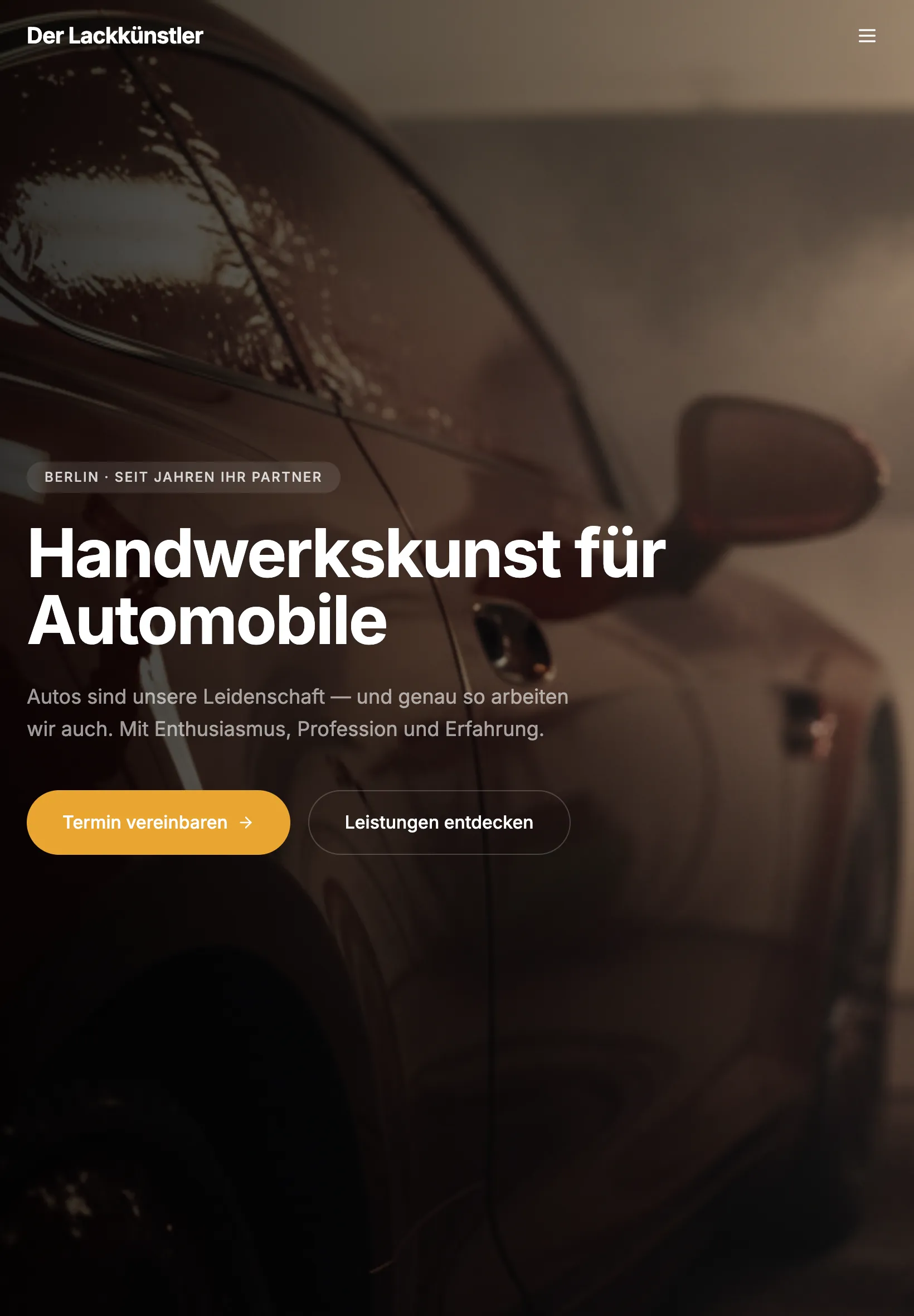 Webdesign-Konzept für Kfz-Lackierbetrieb Berlin – Portfolio von ArtiPixel Webdesign Berlin