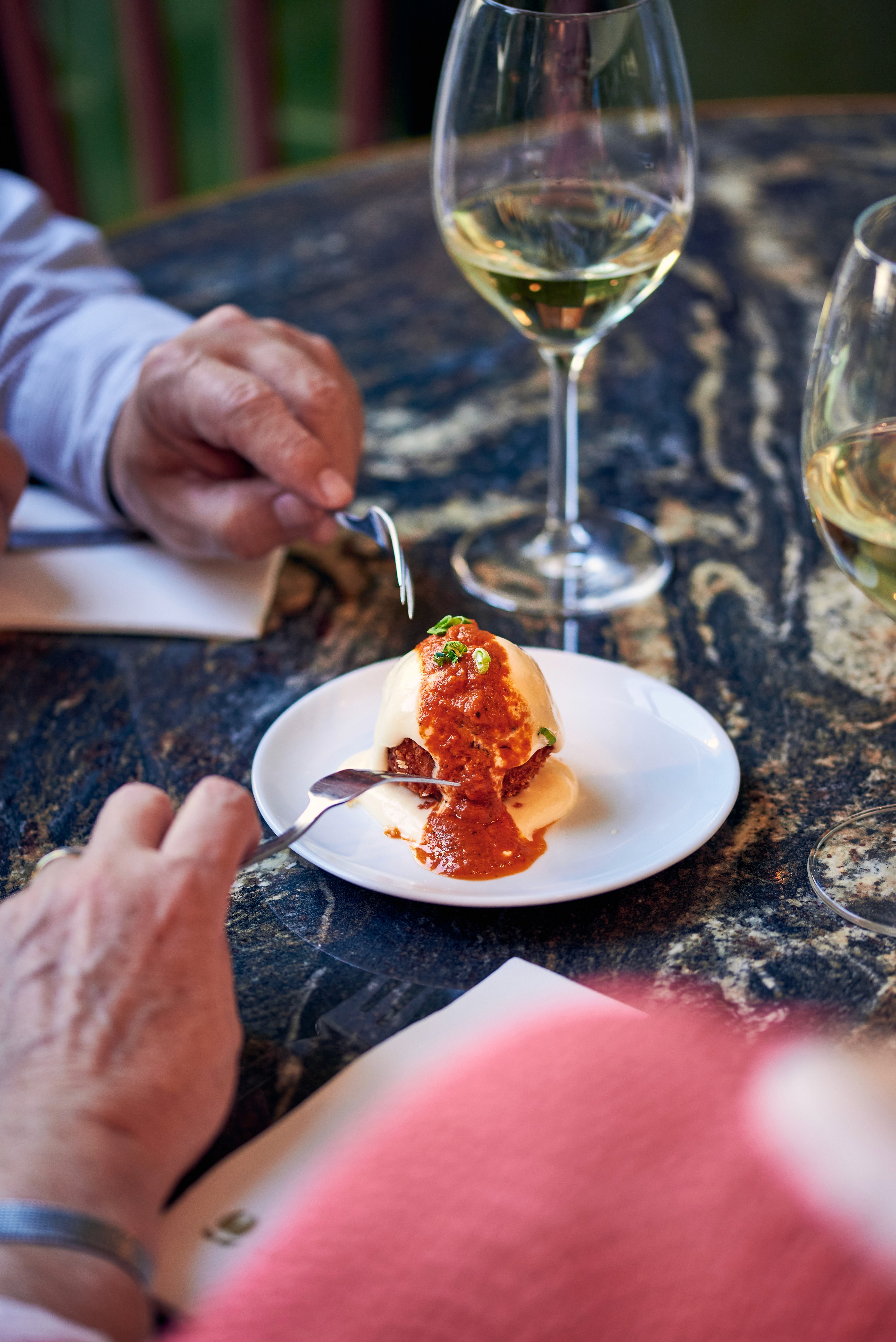 Spanish tapas paired with wine during a Barcelona food and wine tour.