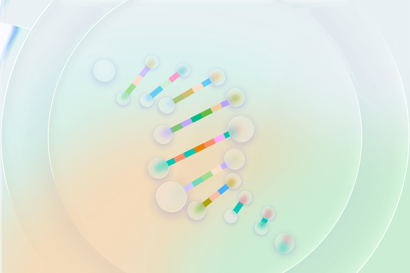 Illustration of a parent gently cradling a newborn baby within a softly contoured, abstract form, using warm yellow and cool blue gradients to convey care, protection, and themes of reproductive health and technology.