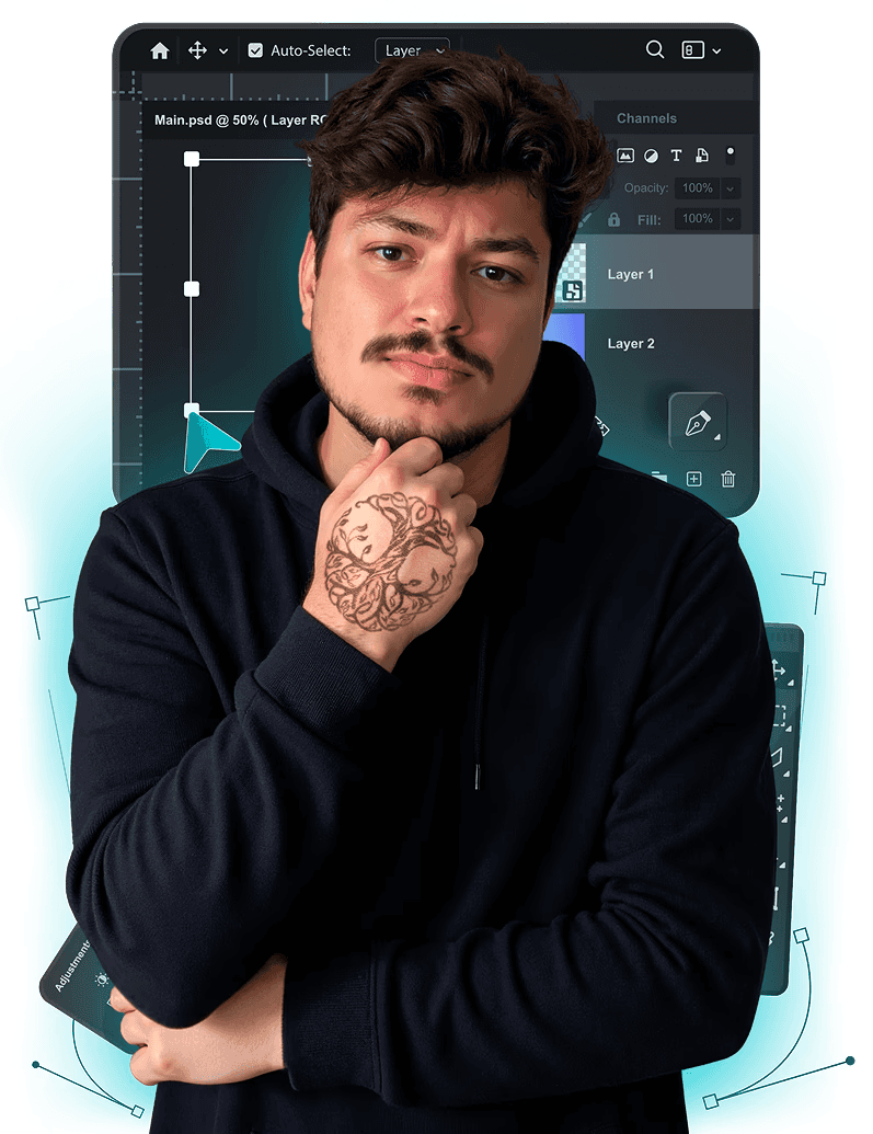 Retrato do criador deste site – parte da frente