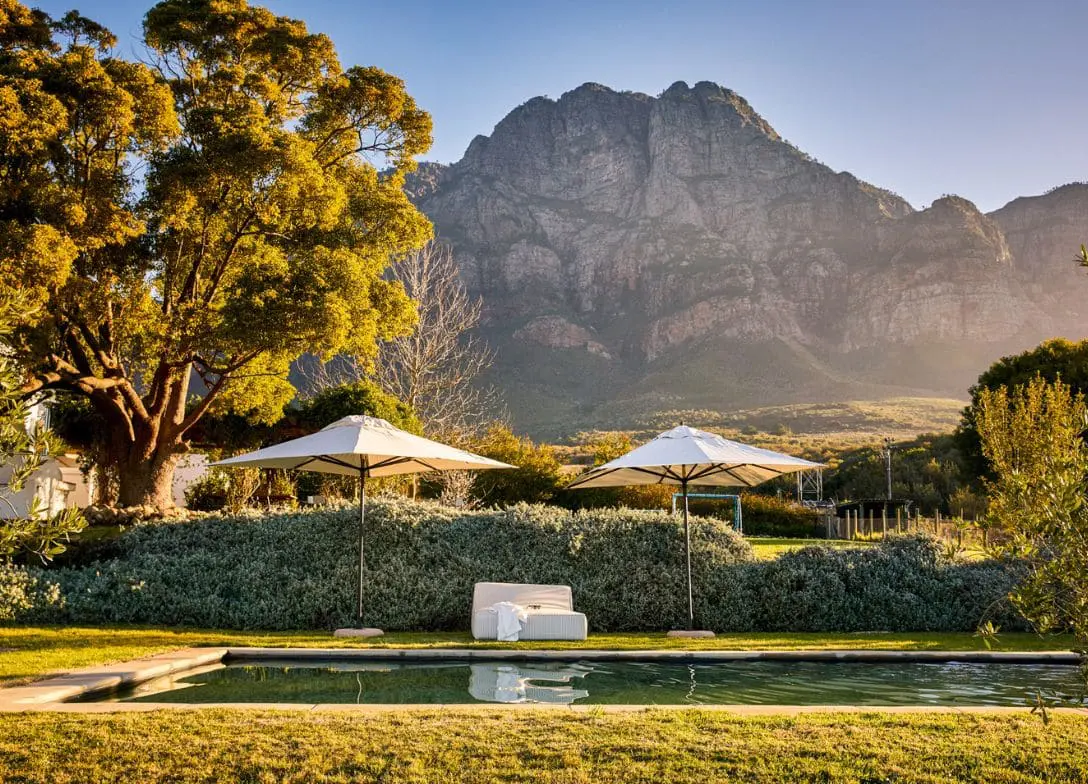 Vineyard Farmhouse garden and mountain view