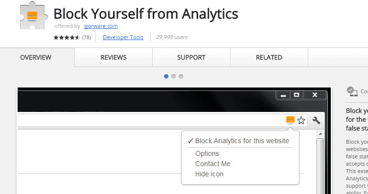 Block yourself from Google Analytics chrome extension