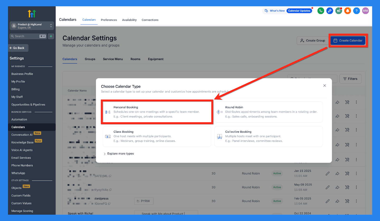 GoHighLevel Key Features: Online Scheduling & Calendar