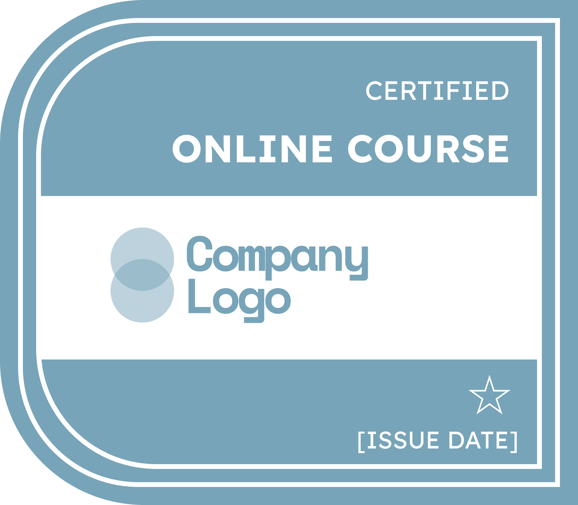 Wauld - Simple and cohesive blue course completion badge template