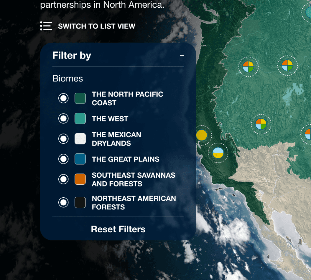 Duke Travel Site Zoomed into the filters