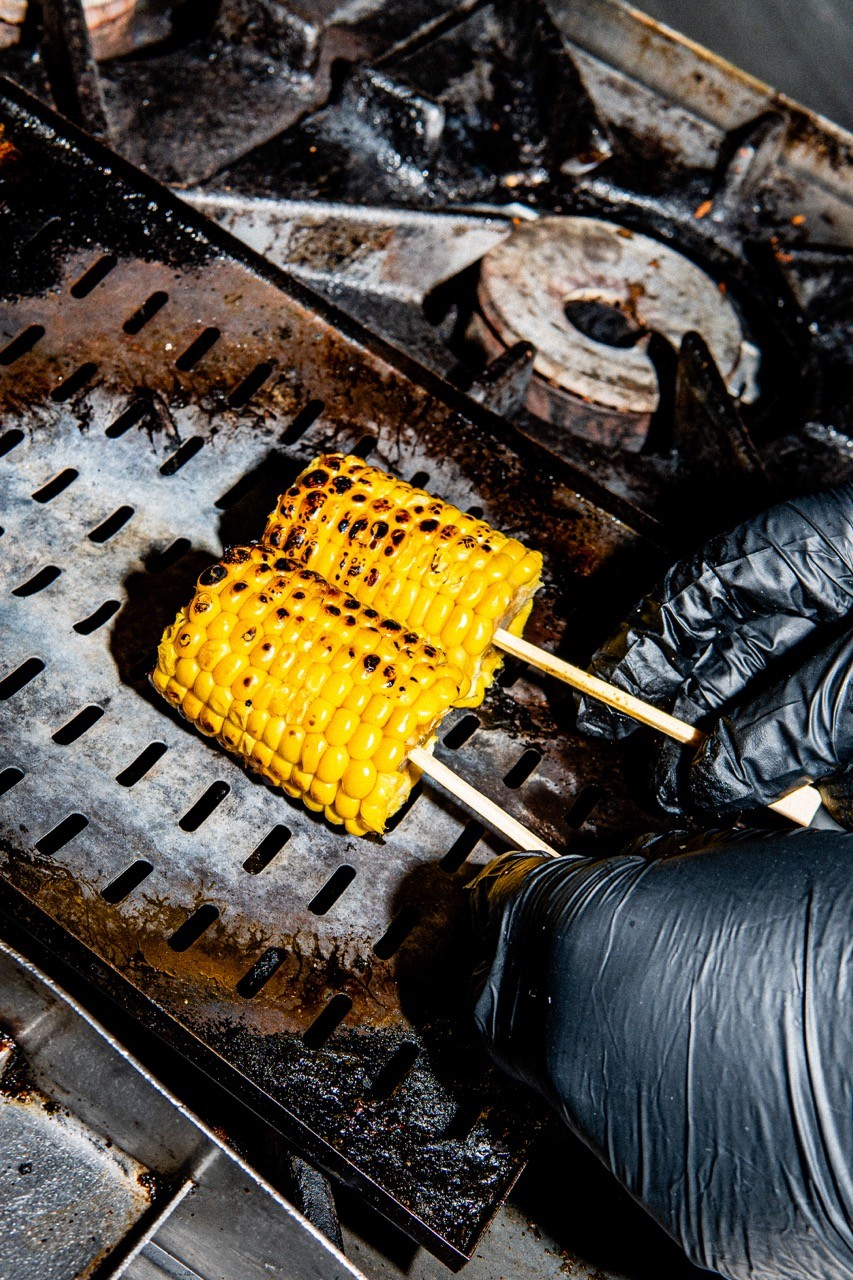 Grilled Corn at Saltio Mexican Restaurant in Worthing