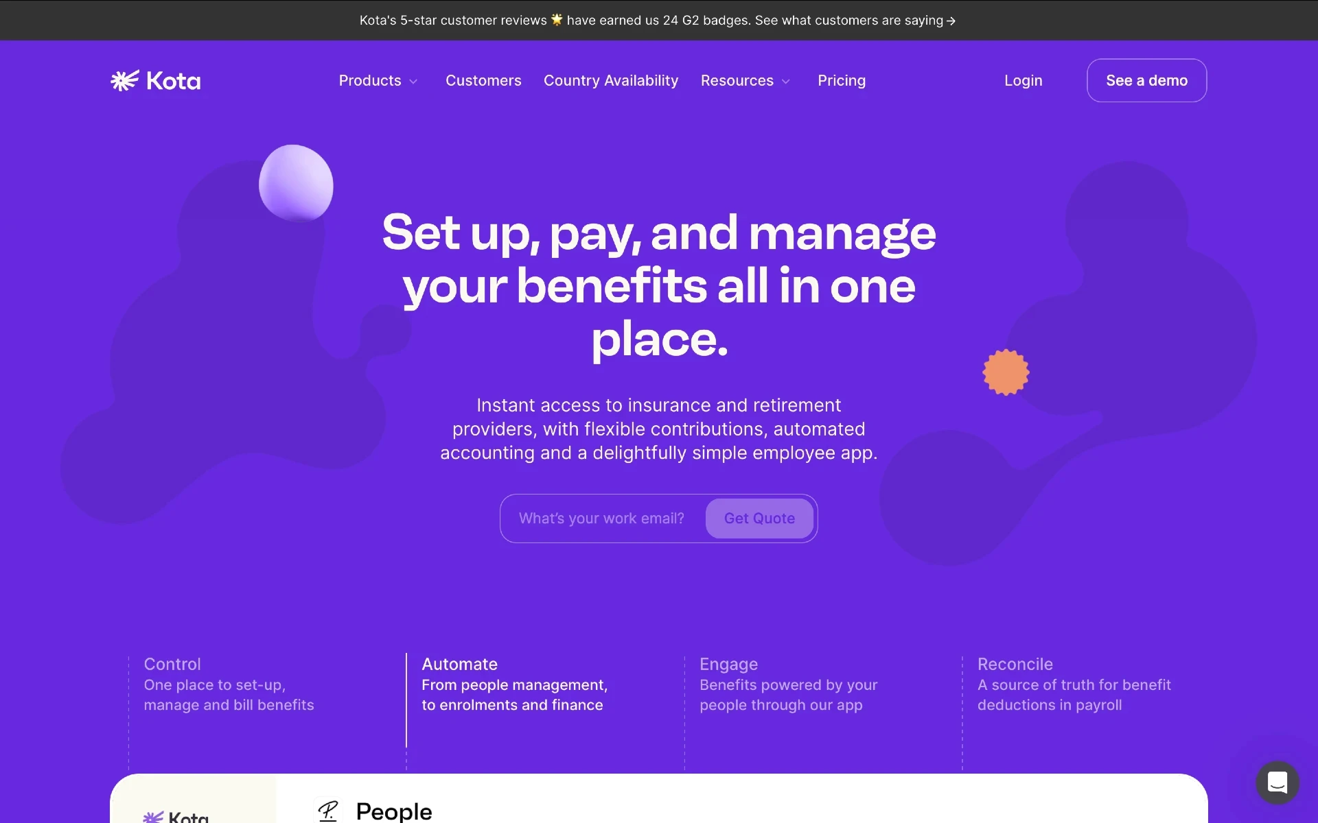 A SaaS landing page hero section example