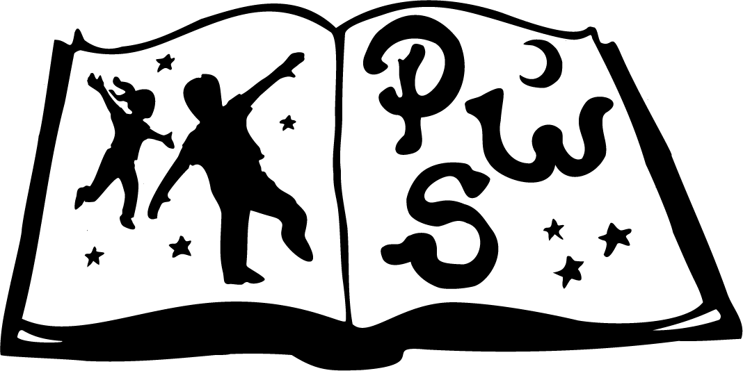 PWS black open-book mark