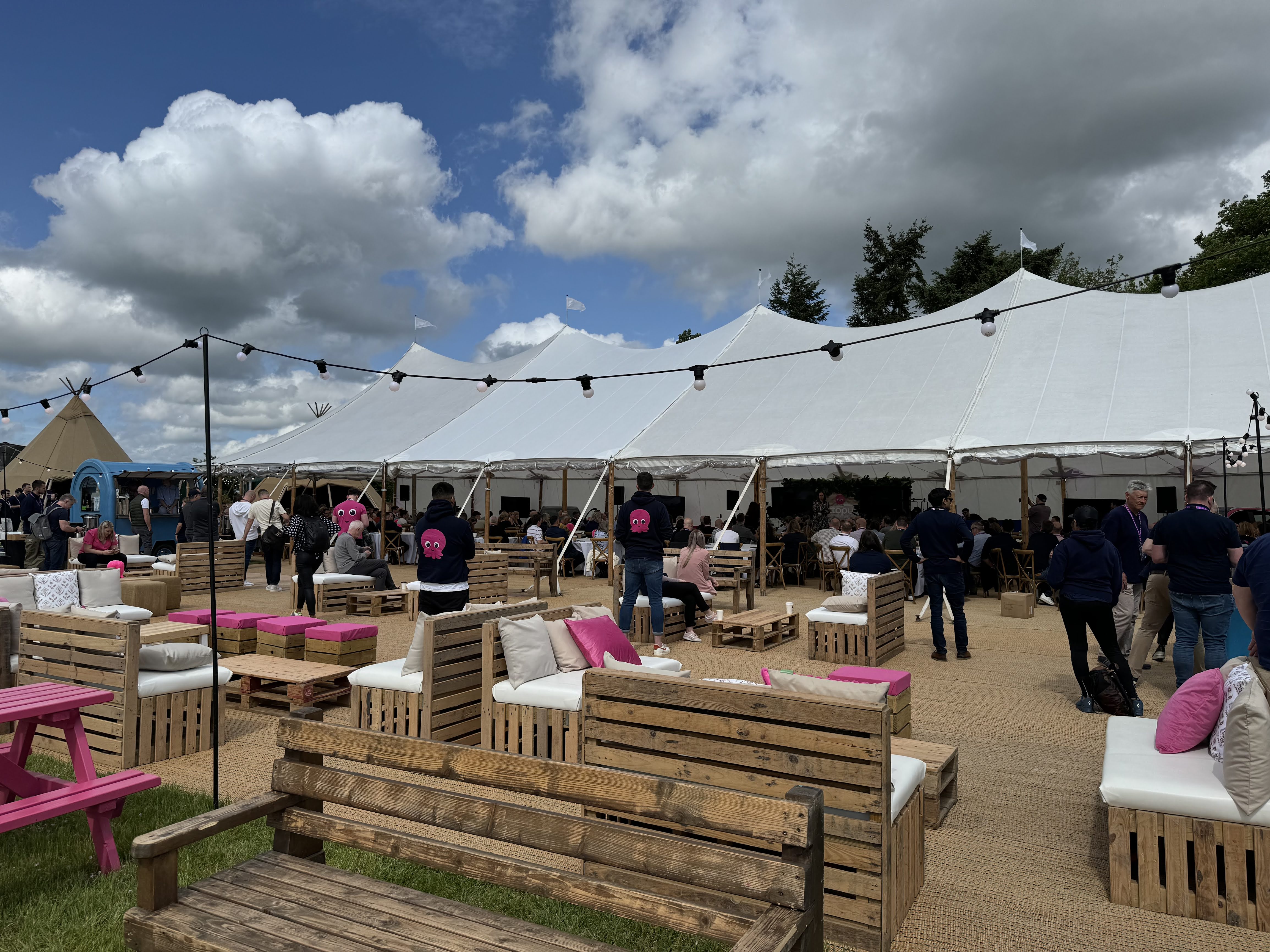 October fest event tents and benches