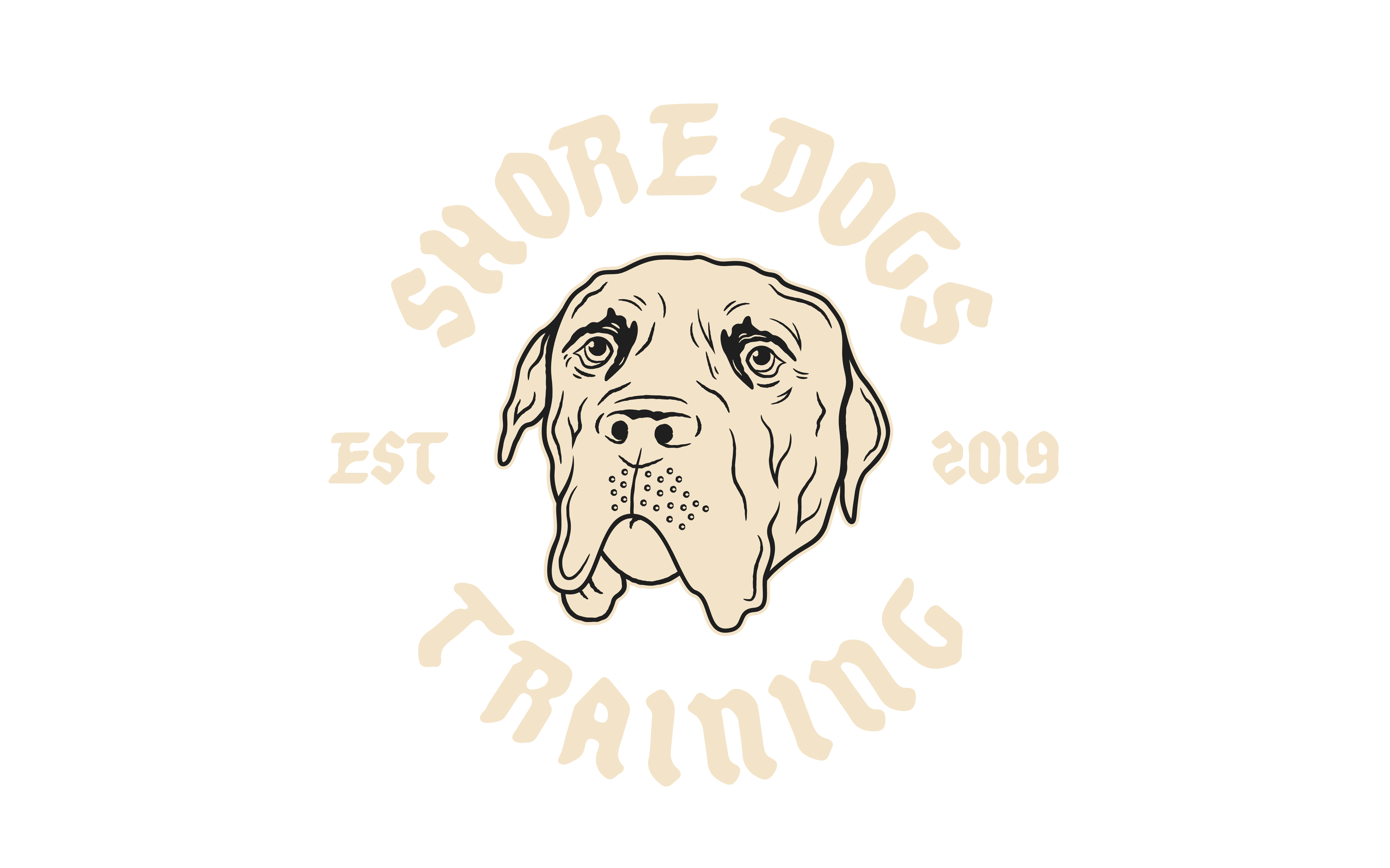 Shore Dogs Training Ocean City Maryland Dog Head Illustration Badge for Merchandise
