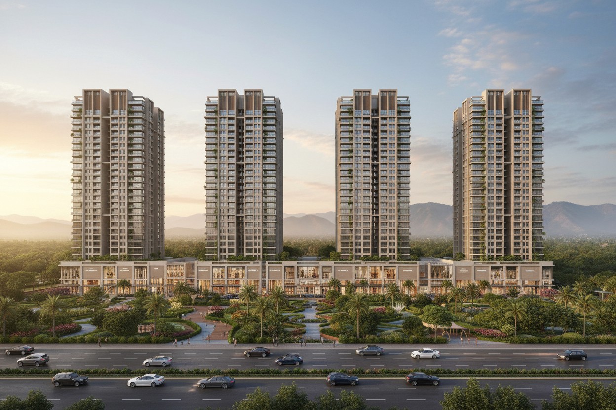 2 and 3 BHK premium residential towers in Uruli Devachi Pune by Sahyadri Mountain Buildcon
