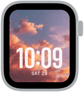 clementine sky Apple Watch face preview 1 featuring autumn and summer.
