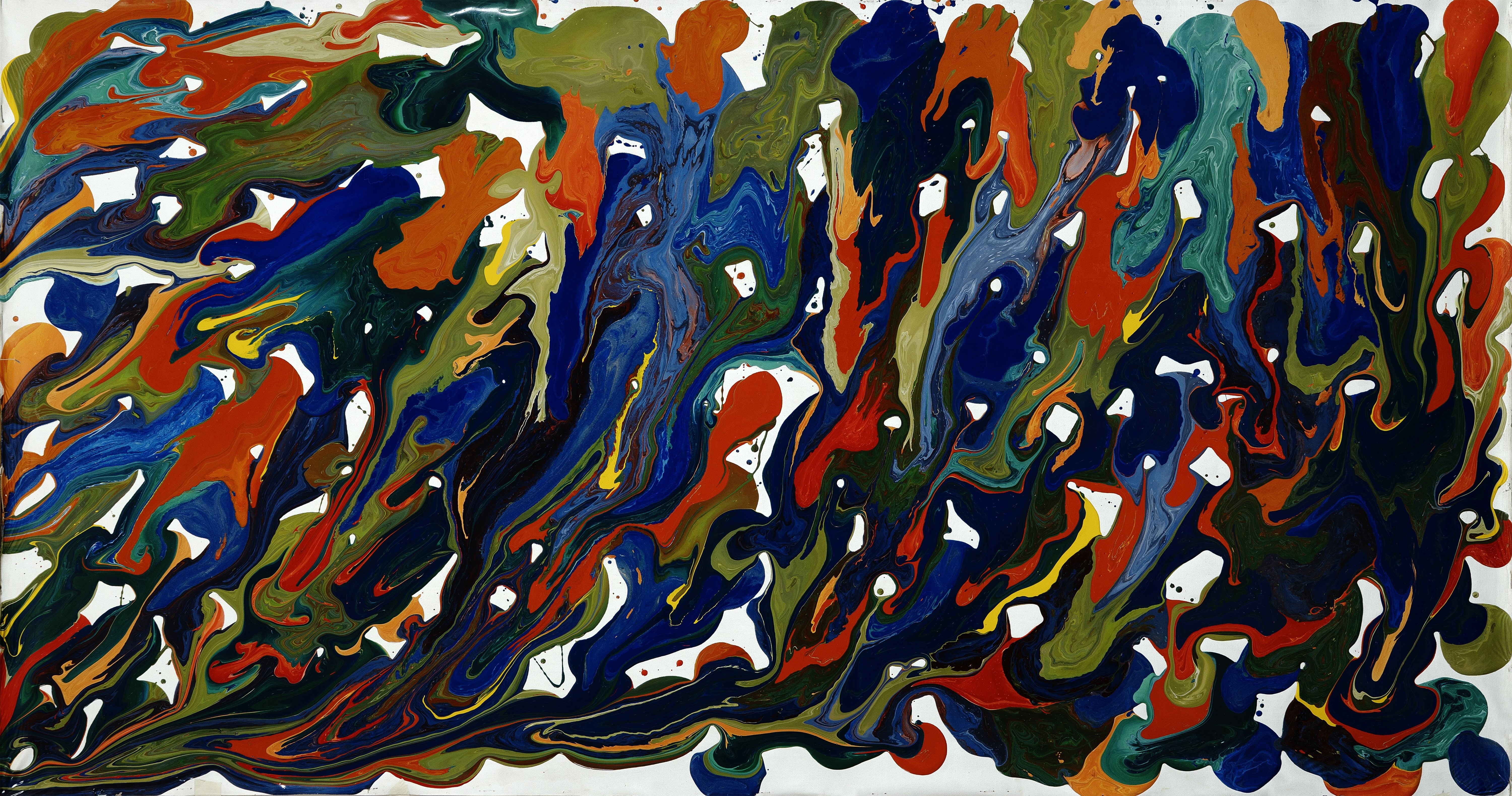 herd of sheep on road painting