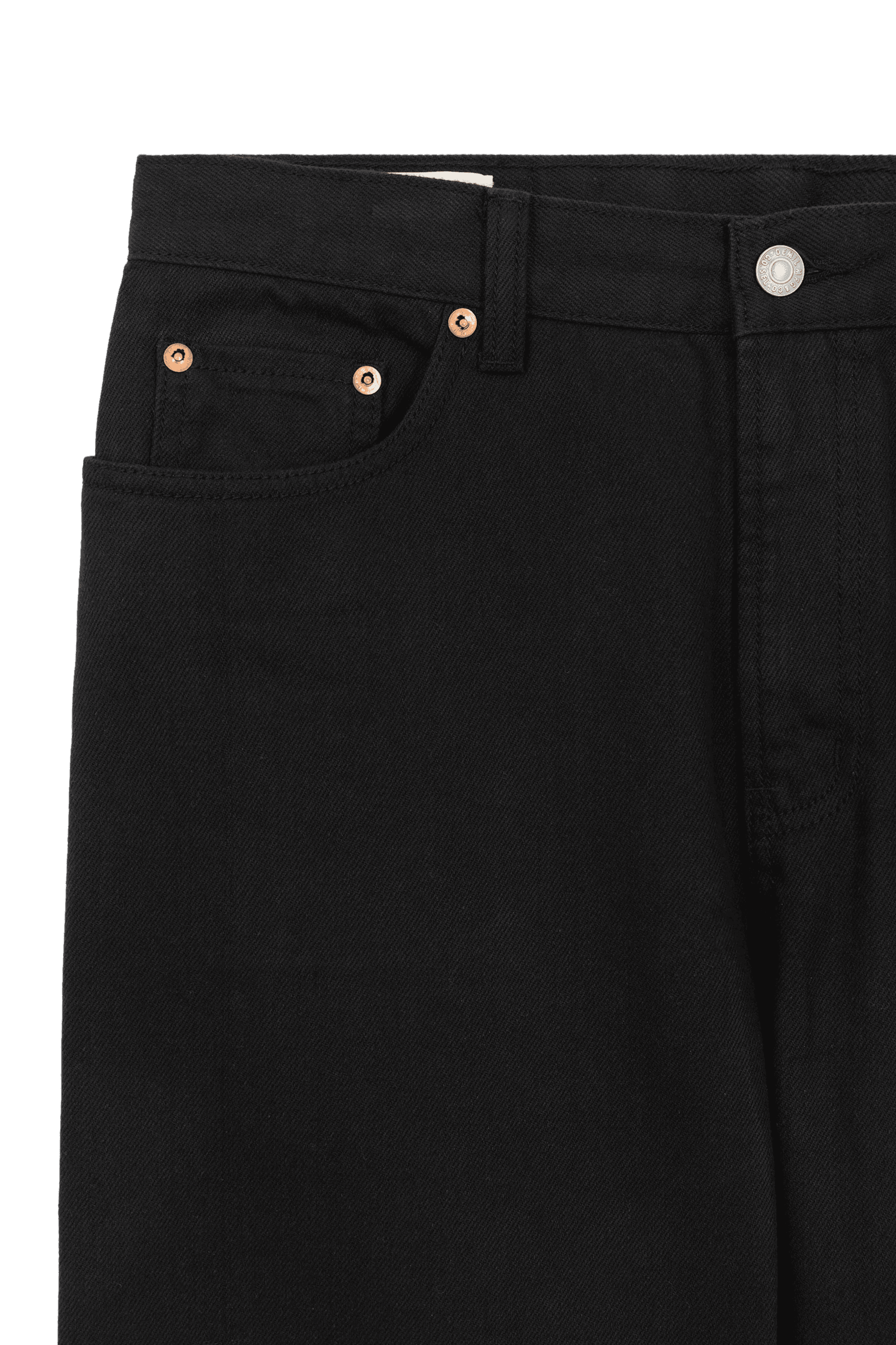 close up image of black pants