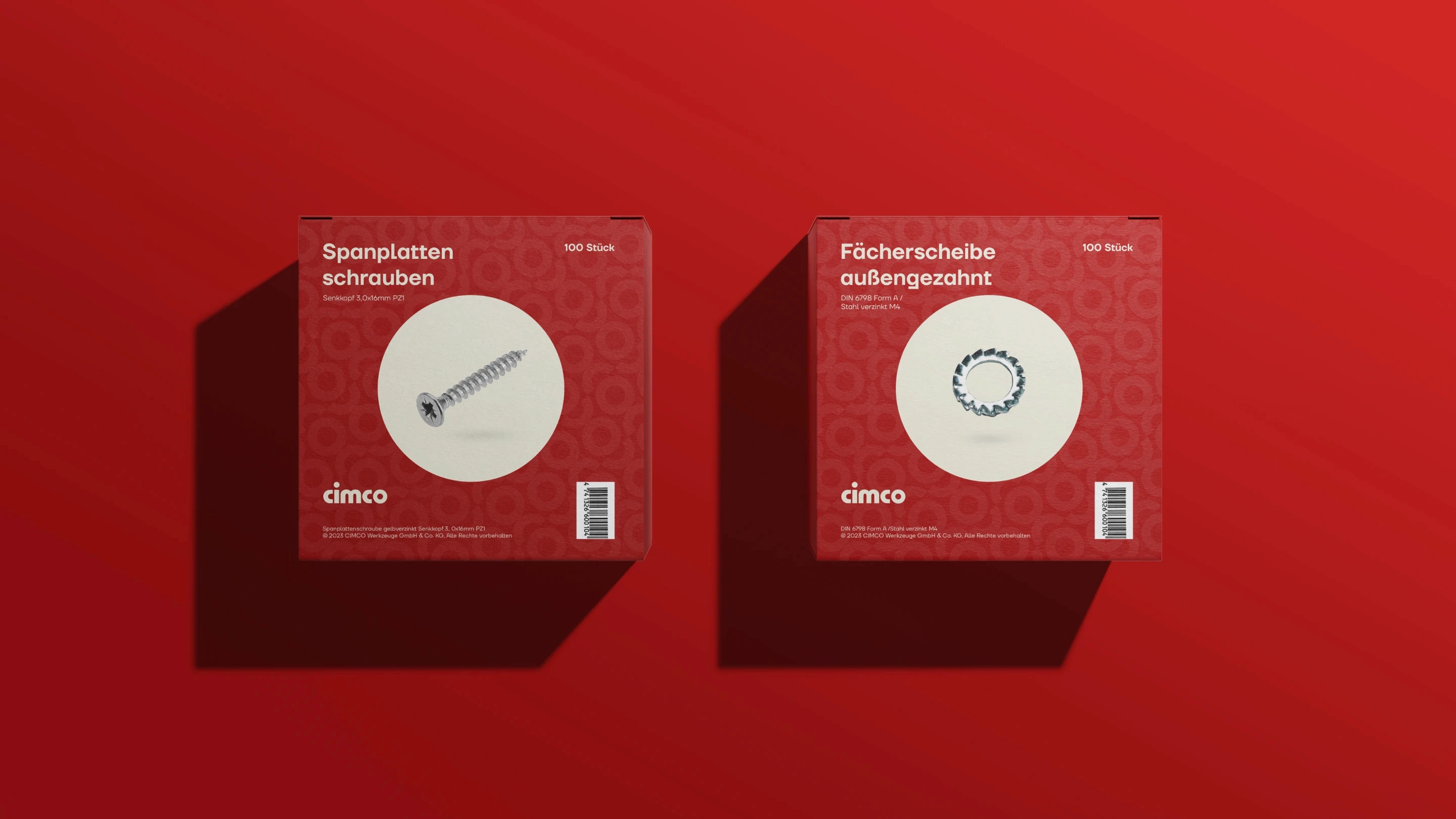 Red screw packages