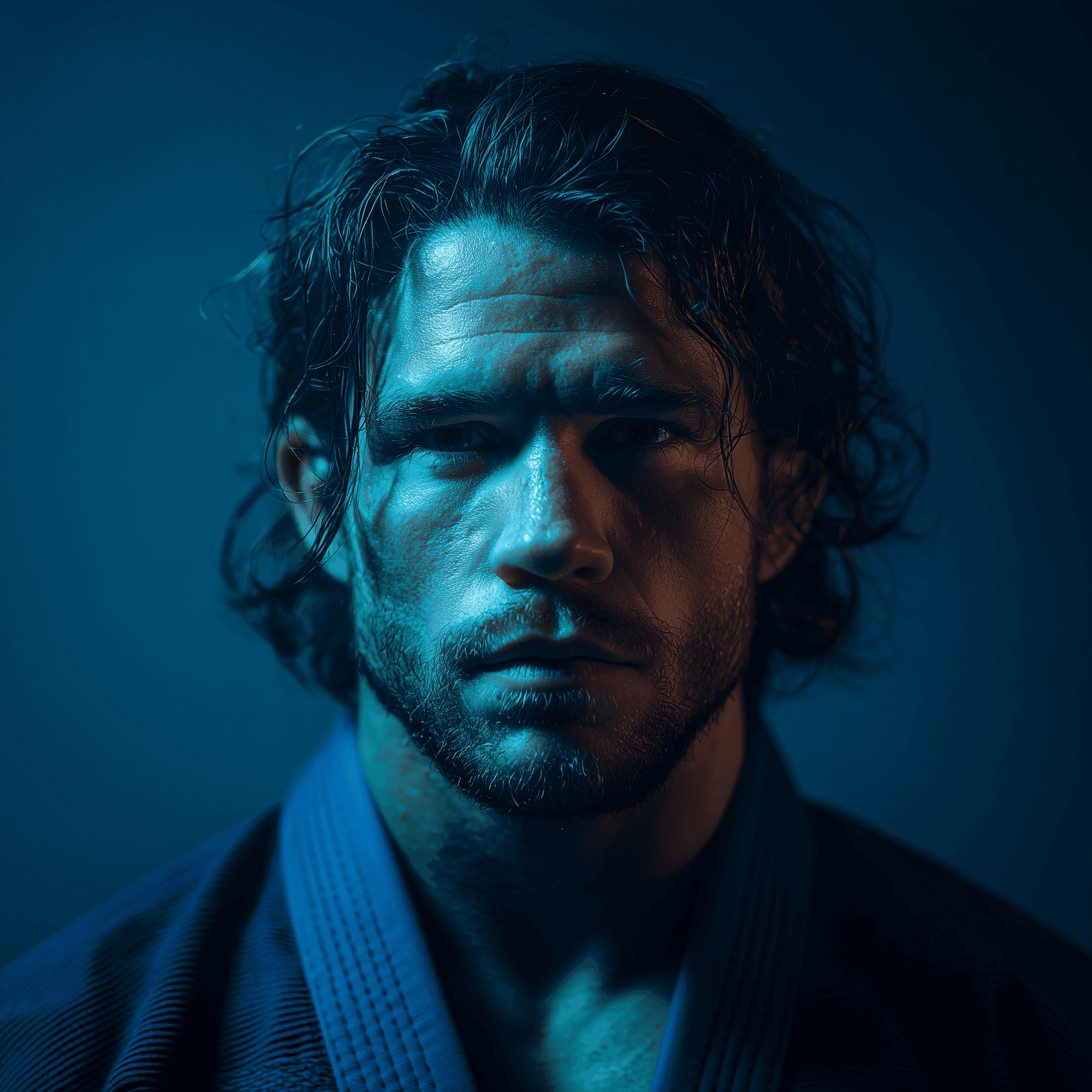 close-up of a male BJJ fighter at INNOV8 MMA gym