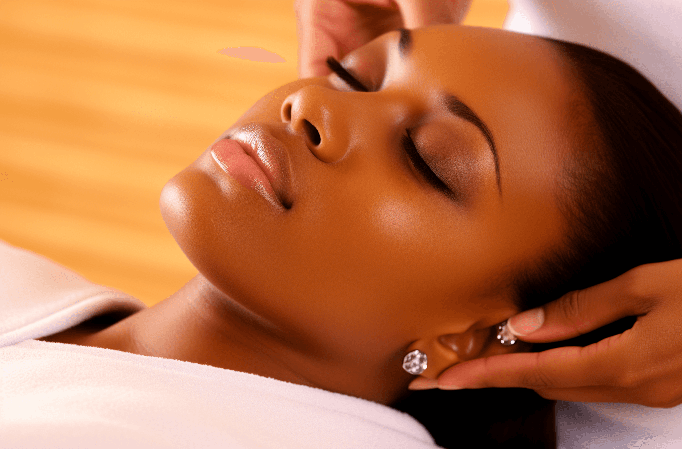 Woman Experiencing a Relieving Massage