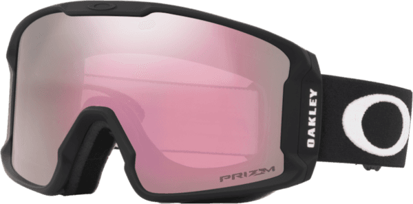 Oakley goggles with pink lenses on a white background