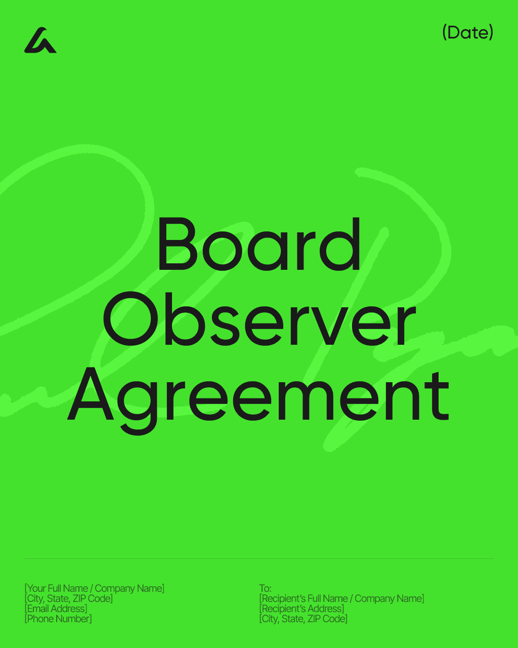 Board Observer Agreement