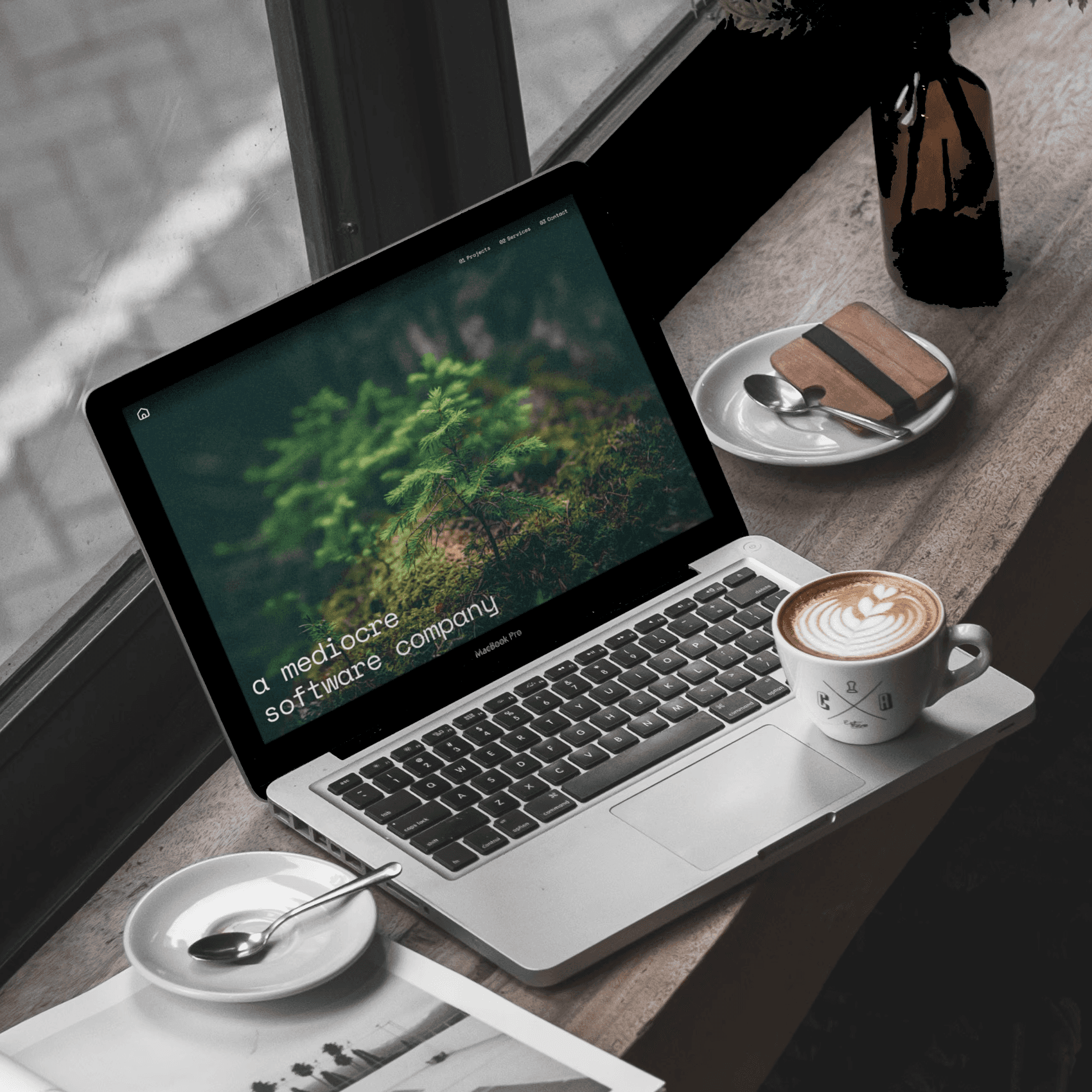 Mediocre software home page on laptop