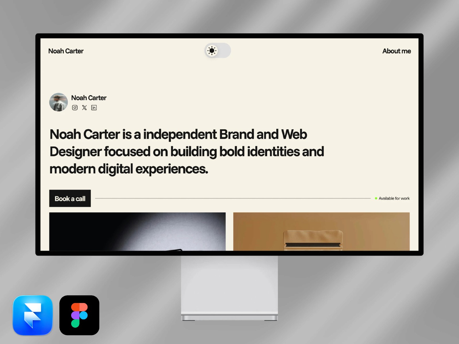 Noah Carter — 高级暗黑极简作品集网站设计灵感