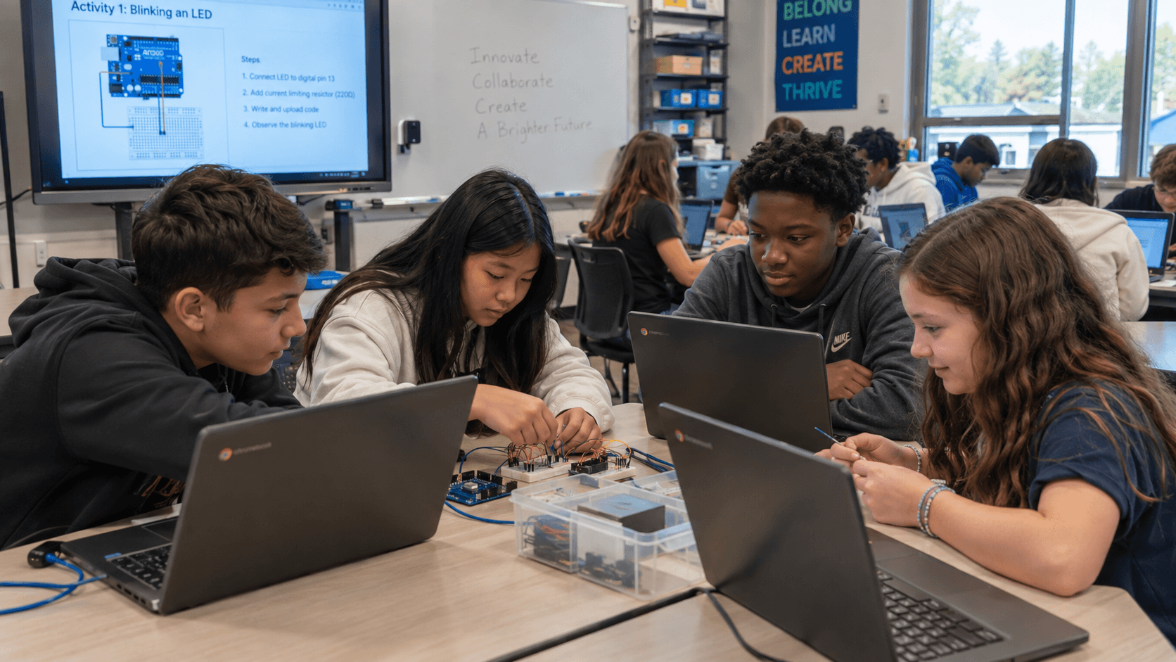 Students learning together
