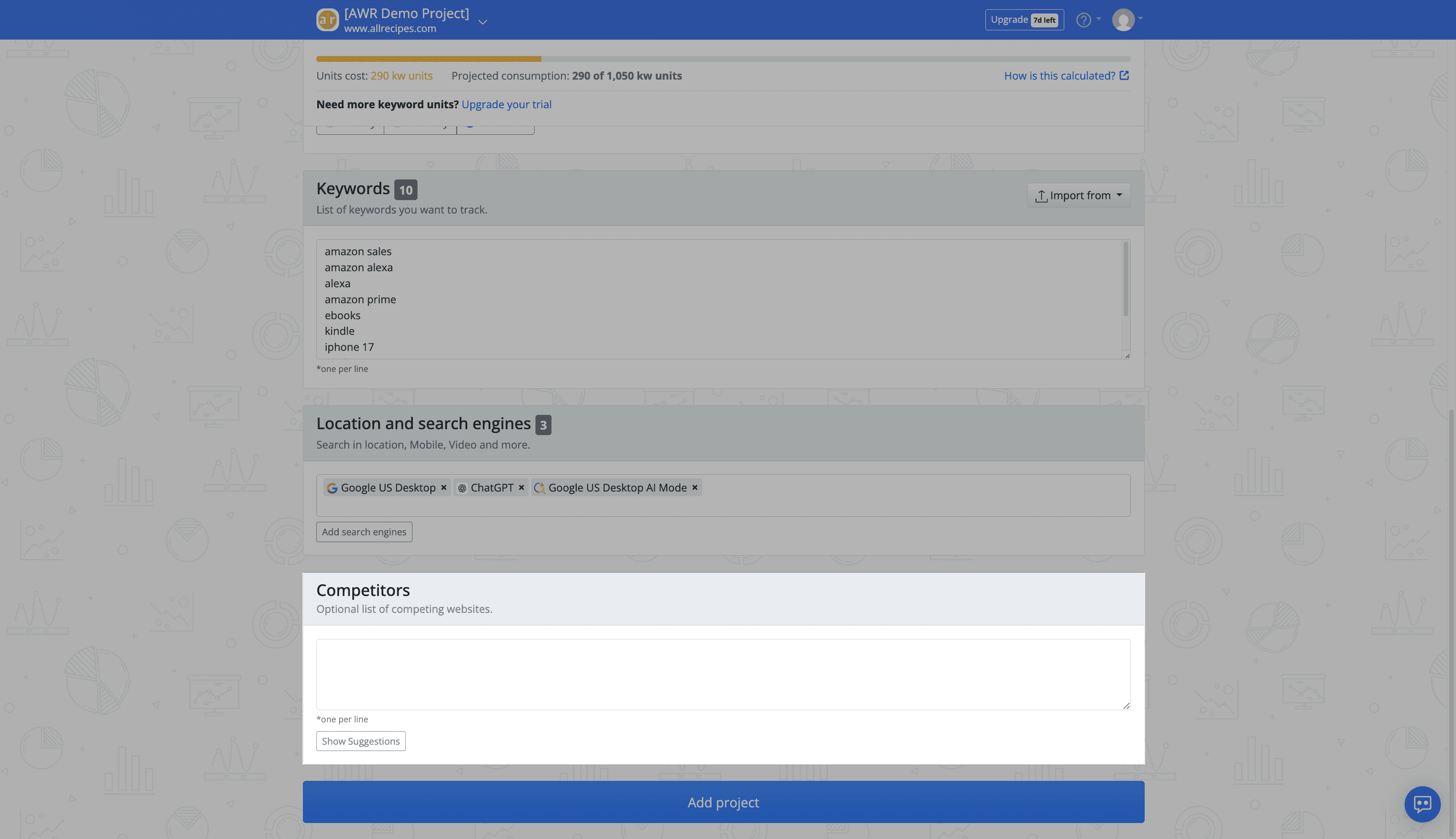 adding-the-competitors-you-want-to-track-in-your-project