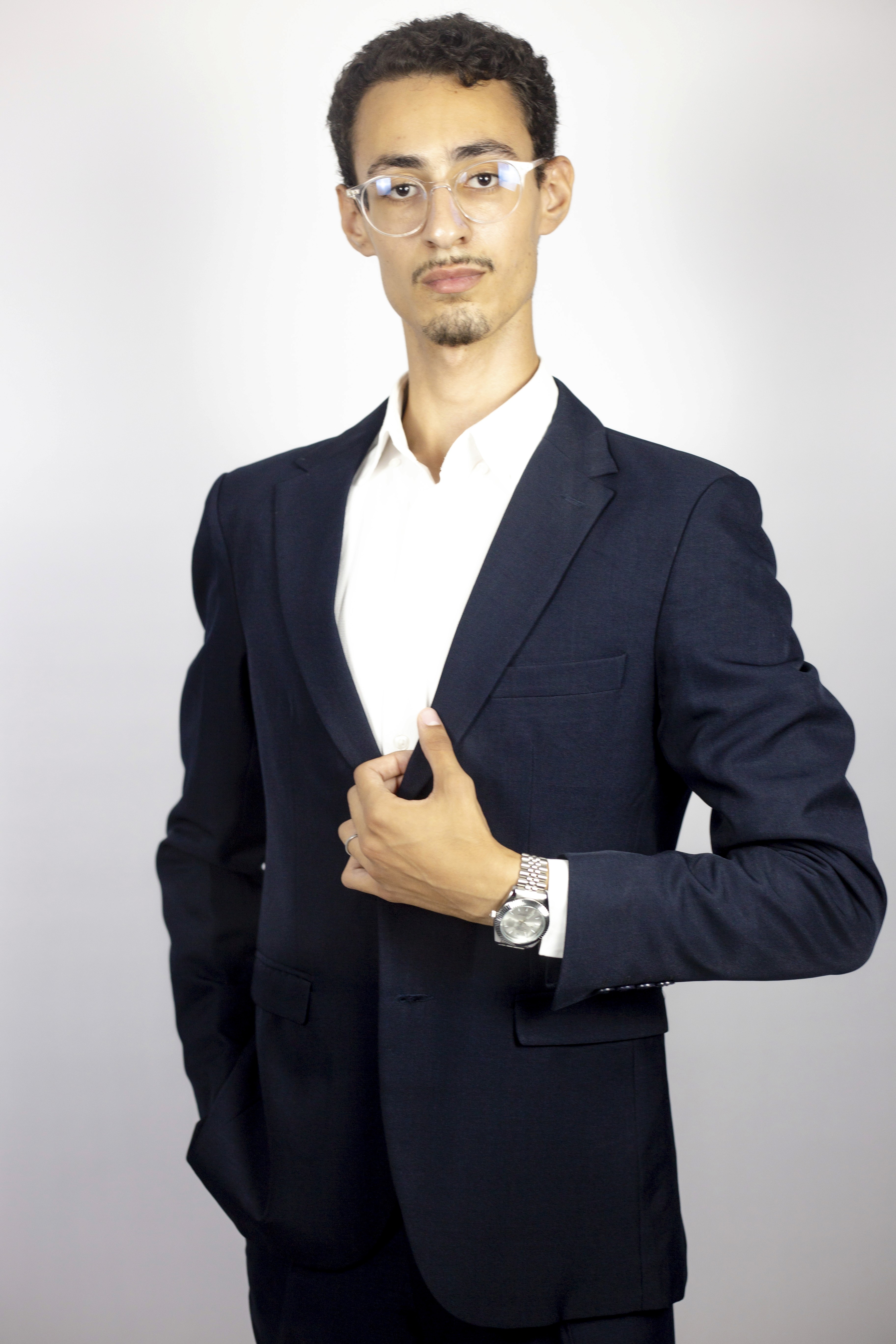 Mehdi Meliani Image with Marine Blue Suit