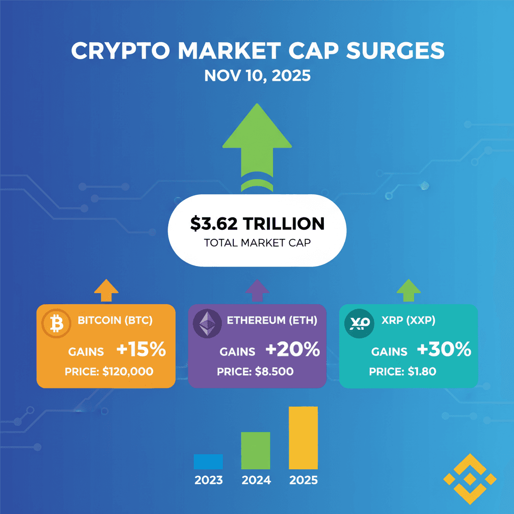 Crypto market capitalization surge infographic