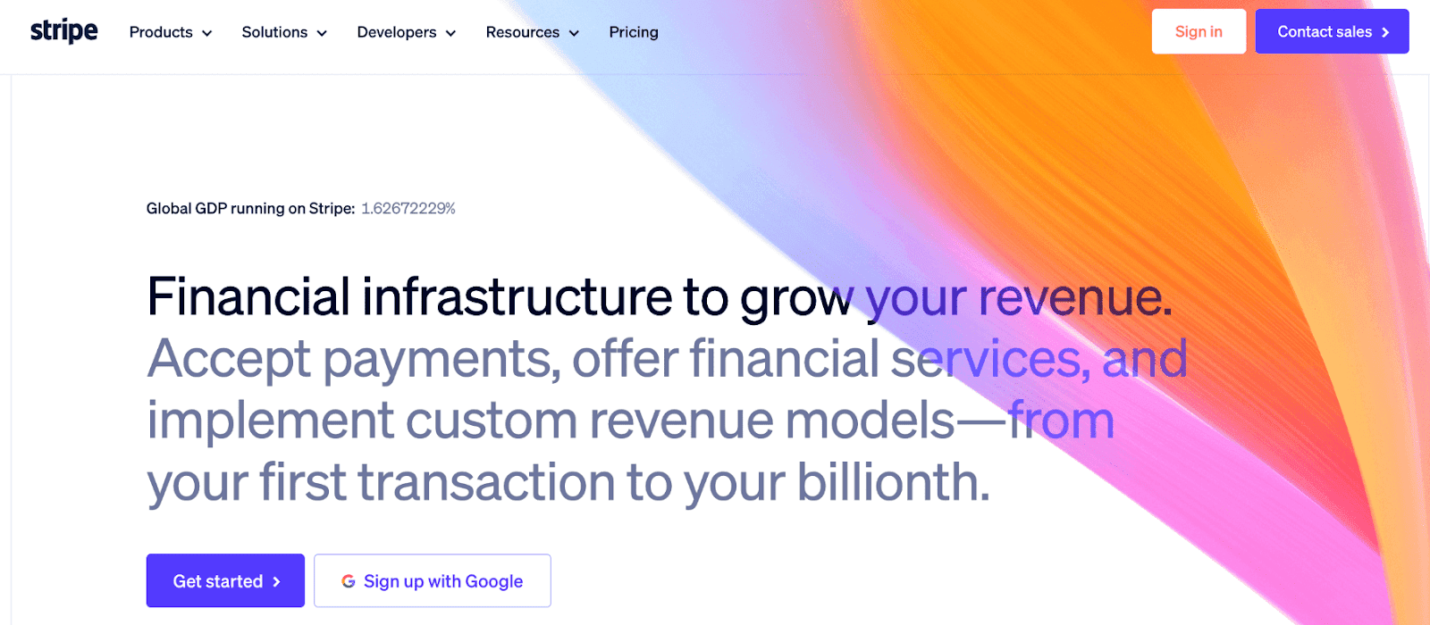 Stripe homepage