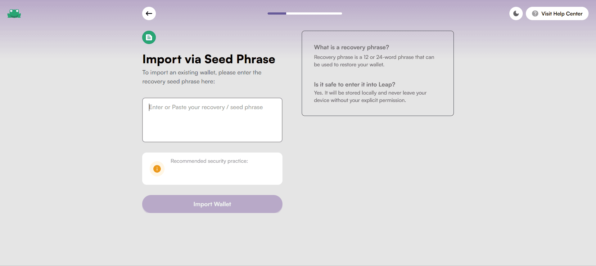 Import Seed Phrase