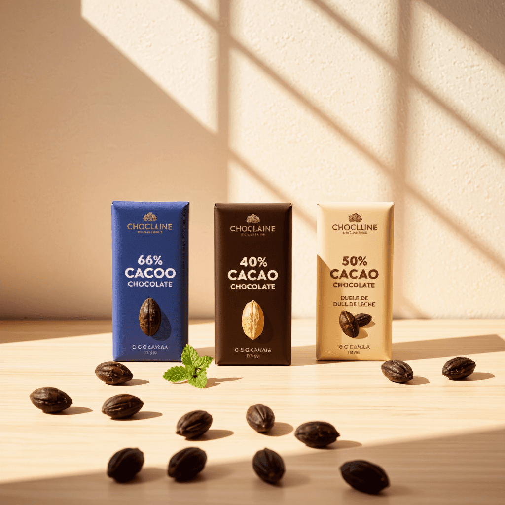 product photography of a box of chocolate bars