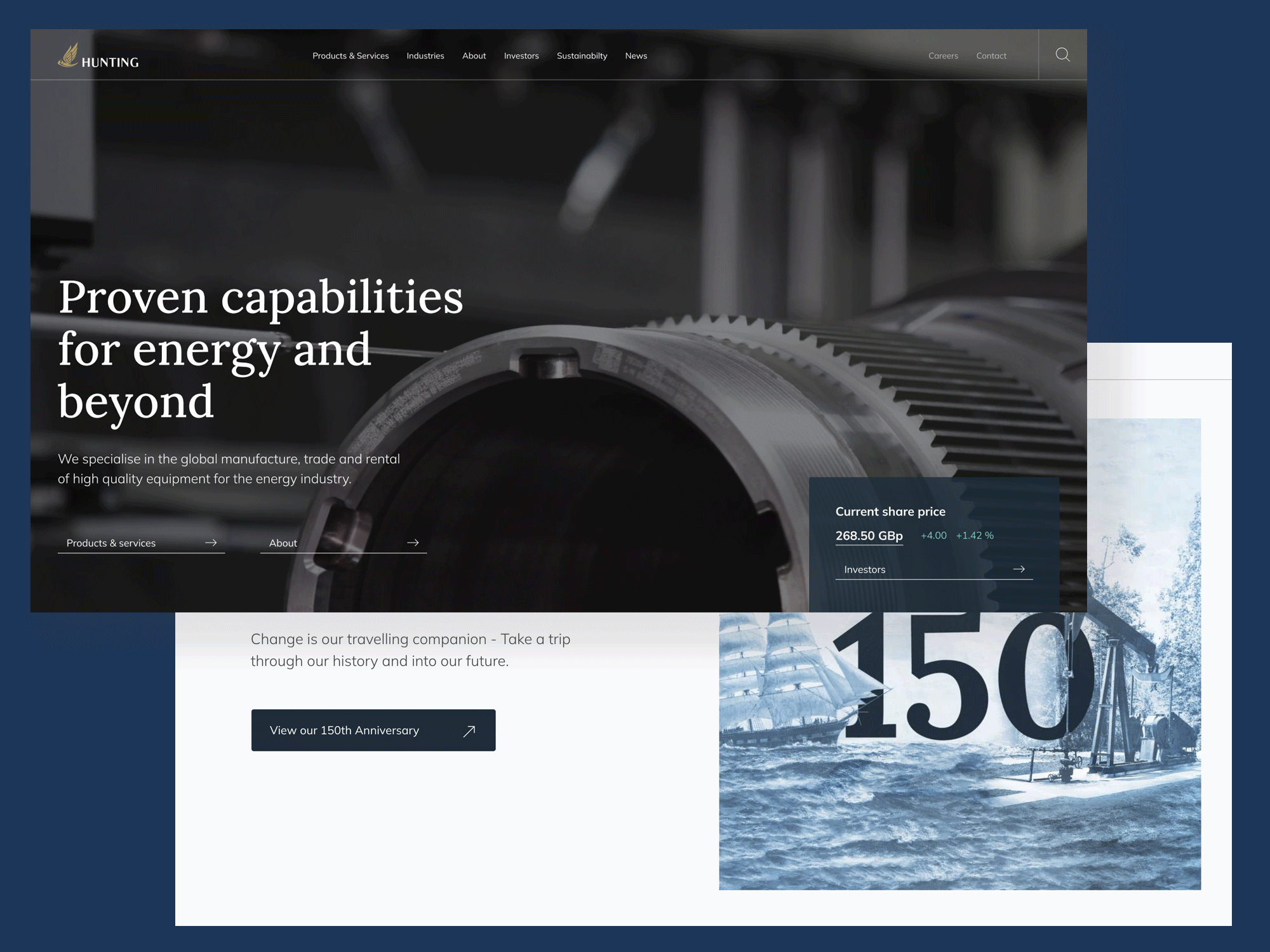 website showing various pages such from site and on different screen sizes