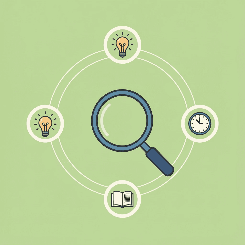 Central hub showing 'No Clear Thesis' connected to three consequences: Lost Time, Lack of Clarity, and Lower Marks