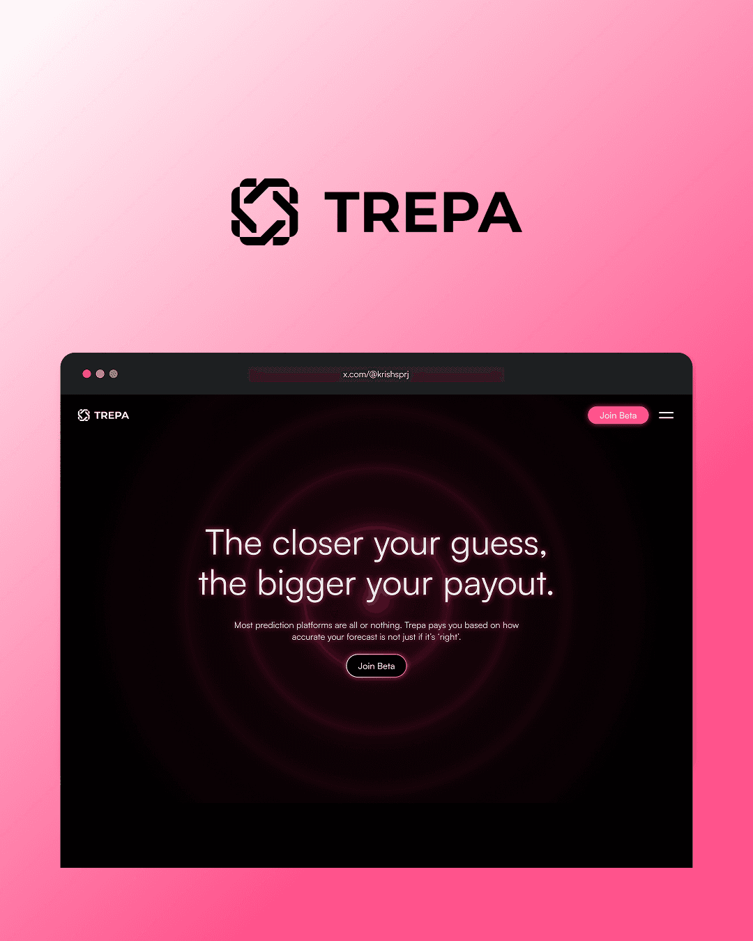 Trepa landing page mockup with logo 