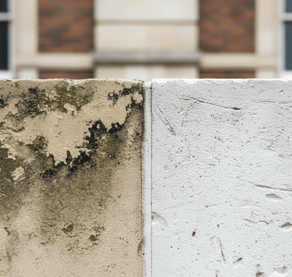 limestone block on a historic Portland building